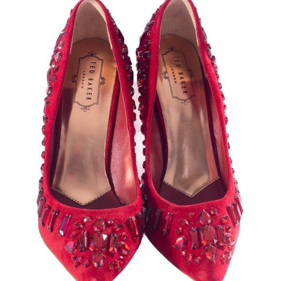 Ted Baker Ltd. Edition Ruby Red Jeweled Heels - Picture 2 of 7